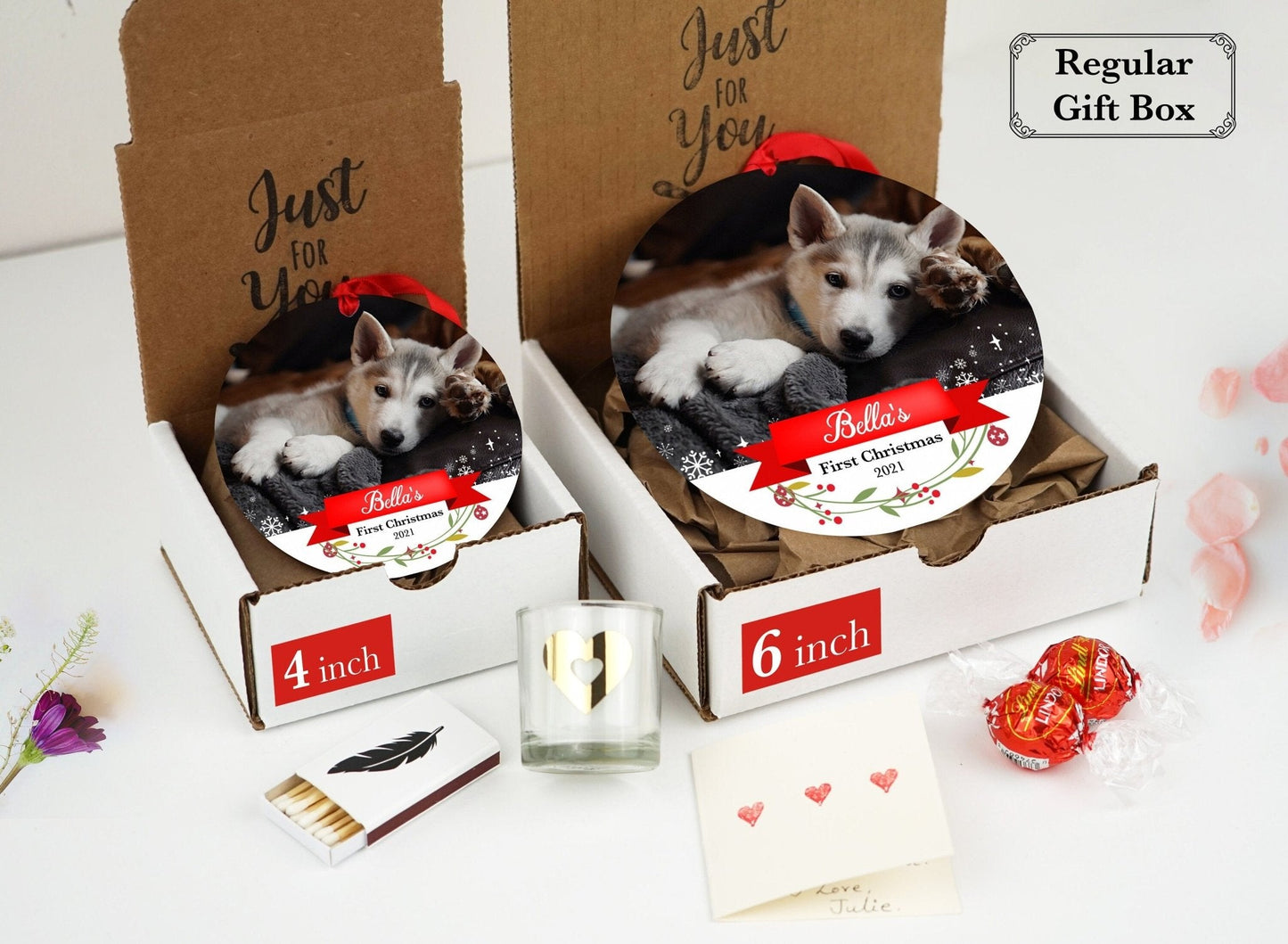 Dog's Christmas Ornament 2023 - Photo Ornament - Christmas Ornament- Personalized Christmas Ornament - First Christmas - Pet Christmas